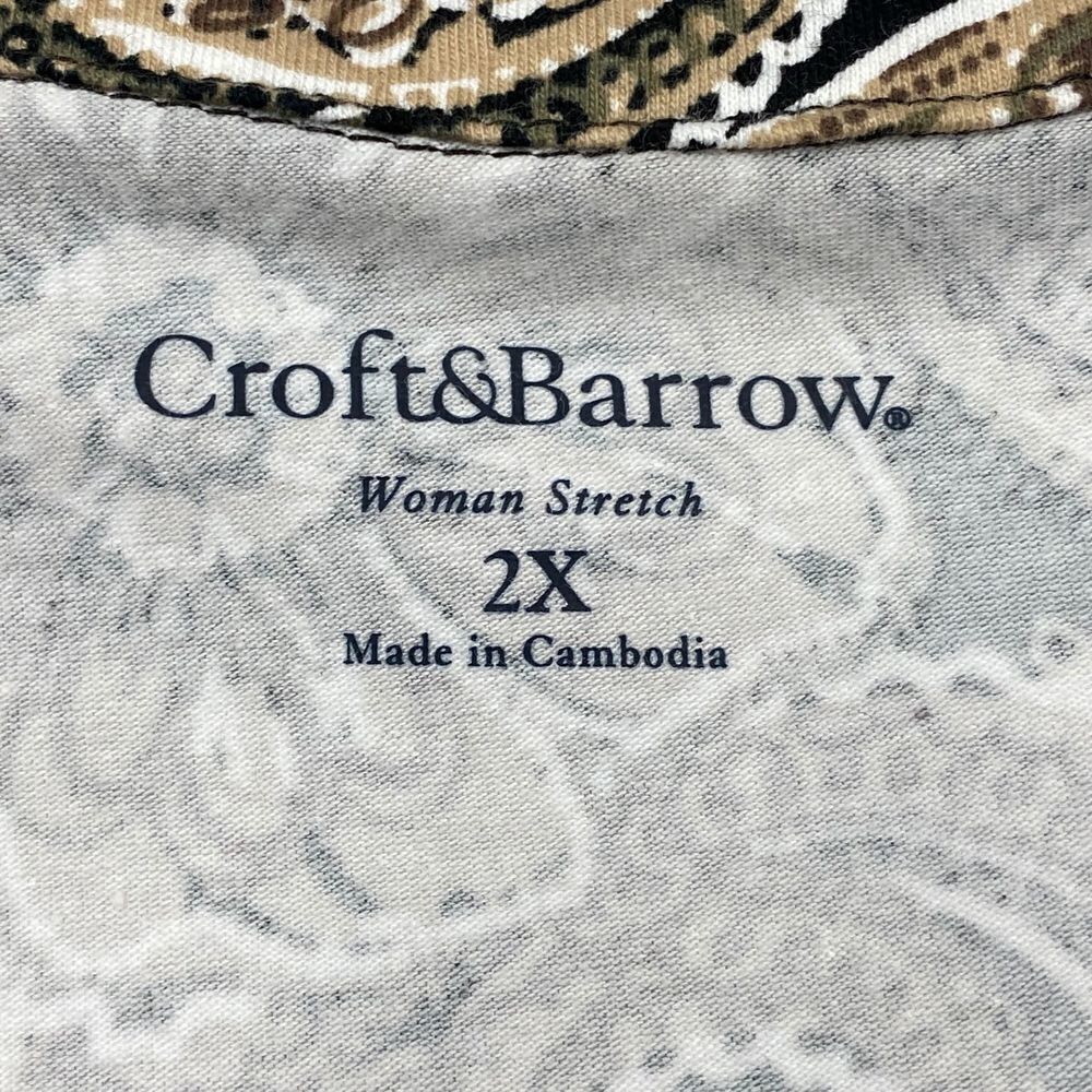 CROFT & Barrow Floral Paisley Sleeveless Blouse 2x - Picture 10 of 10